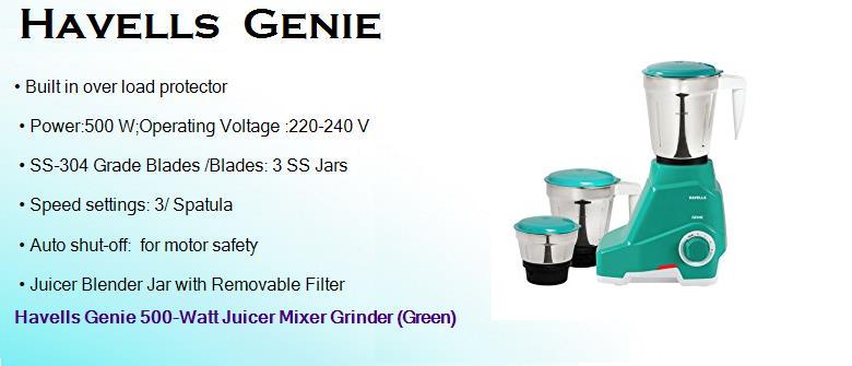 Havels Genie... Image Credits: Review Sellers. Best Mixer Grinder in India
