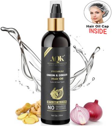 AQK Premium Onion Ginger Pure Ayurvedic Hair Oil |  Best Ayurvedic Hair Oil in India